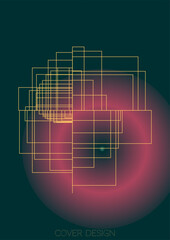 Minimal Minimal Geometric Vector Poster Design with Lines and Gradient Colorful Circles. Collection of Abstract Backgrounds for Covers, Flyers, Templates, Booklets, Cards, Brochures, Branding, etc.