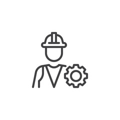 Engineer avatar line icon