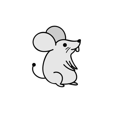 hand drawn cartoon cute animal mouse