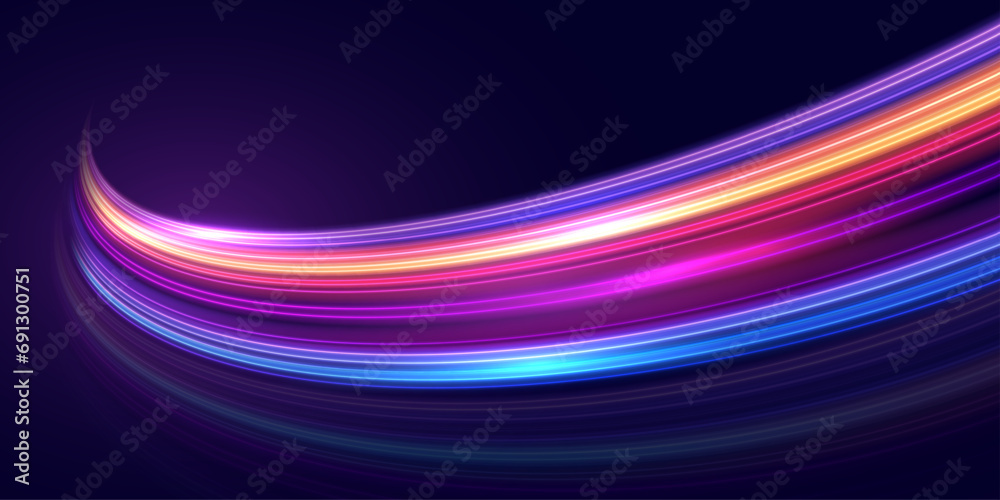 Aufkleber Abstract speed line background. Dynamic motion speed of light. Technology velocity movement pattern for banner or poster design. Vector EPS10.