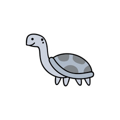 hand drawn cartoon cute animal turtle