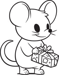 mouse with gift