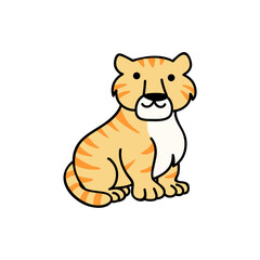 hand drawn cartoon cute animal tiger