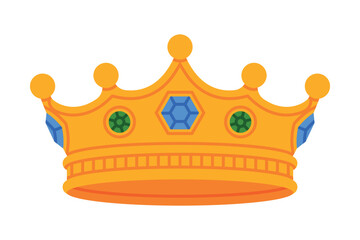 Golden Crown as Royal and Monarch Symbol Vector Illustration