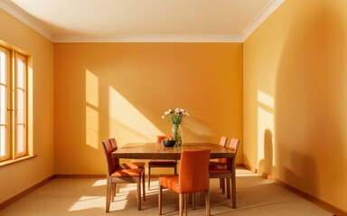 Transitional Dining Room Interior in Greenland generative ai