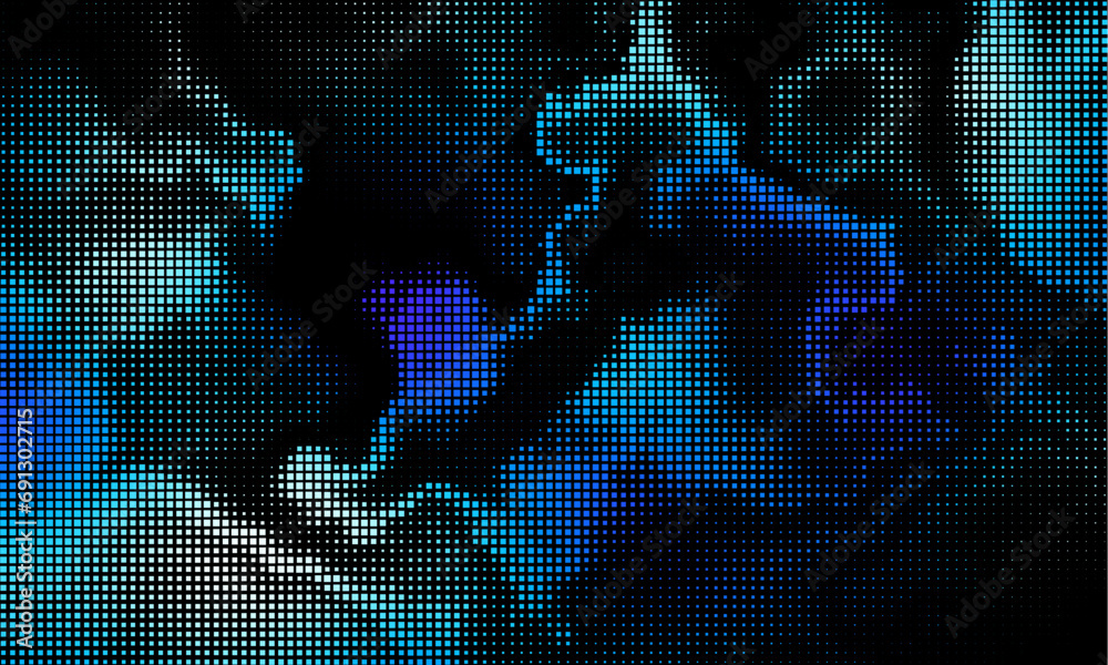 Poster Abstract wide horizontal background with pop art halftone dots. Vector image.