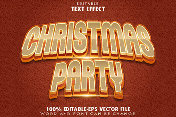 Christmas Party Editable Text Effect Transform Emboss Gradient Style