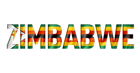 Zimbabwe flag text font