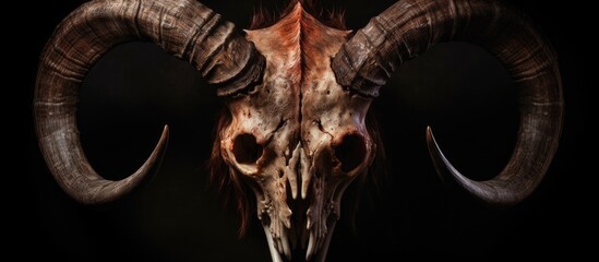 Deathly Halloween skull with massive horns.