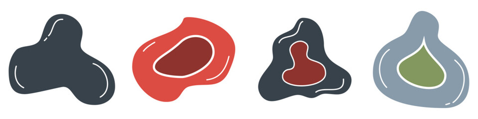 set of abstract liquid blob of different shapes. design element vector illustration