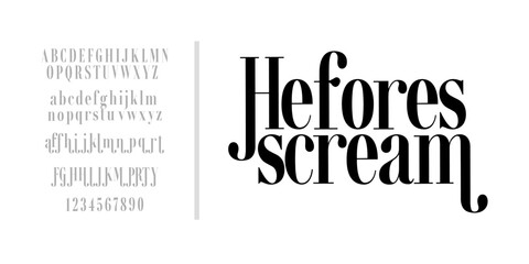 Elegant Font Uppercase Lowercase and Number. Classic Lettering Fashion Designs. Typography modern serif fonts regular decorative vintage concept. vector illustration