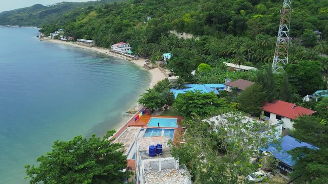 aerial footage on a mountain paradise resort in cebu phil.