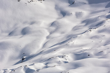 Beautiful winter mountains landscape. Tyrol Mountains, Austria, ski resort Ischgl-Samnaun. 
