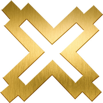 Aban Adinkra Symbol in Elegant Gold - A Powerful Emblem of Strength and Authority from Ghanaian Tradition for Diverse Design Use