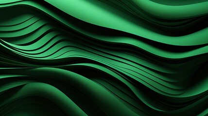 Obraz premium horizontal abstract green waves background AI generated