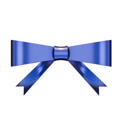 blue ribbon isolated on white , 3d render