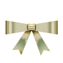 gold ribbon bow , 3d render
