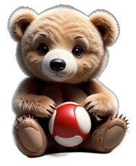 teddy bear with a ball, generative AI