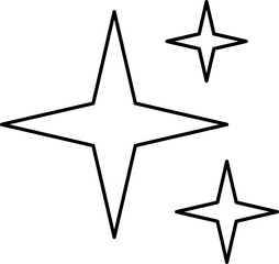 Stars line icons set. Rank, quality, shining sparkle, magic, favorite, logo, bright firework, falling, fantasy vector illustration.