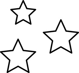 Stars line icons set. Rank, quality, shining sparkle, magic, favorite, logo, bright firework, falling, fantasy vector illustration.