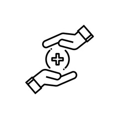 protection icon vector design , line medicine and healthcare symbol