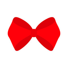 Christmas bow icon. Bute big red ribbon bows. Decoration element for giftbox present. Merry Christmas, New Year sign symbol. Flat design. Isolated. White background.