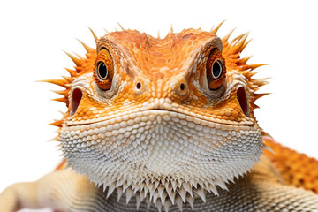 Intricate Bearded Dragon Portrait On Transparent Background