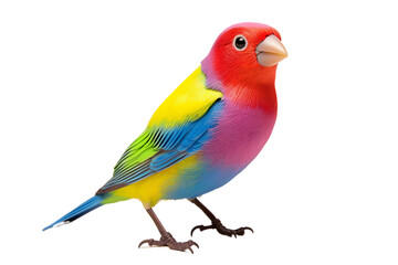 Vibrant Rainbow Finch On Transparent Background