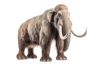 Majestic Woolly Mammoth Stand On Transparent Background