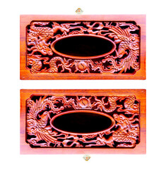 chinese Style Classical Wooden Tissue Box Hollow Carving Craftsmanship with Lid Napkins Tissue Box...