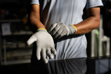 Gloves for cutting glass and sharp objects, rubber gloves, white gloves