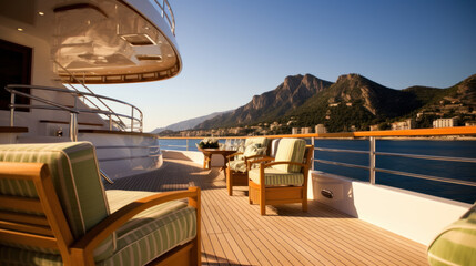 Fototapeta premium Mediterranean Majesty: A Deluxe Yacht's Journey
