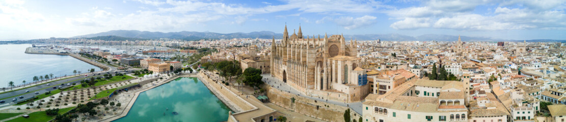 Fototapeta na wymiar Panorama of Palma, Majorca, from the air