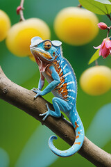 chameleon on a branch, generative AI