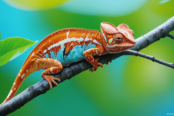 chameleon on a branch, generative AI