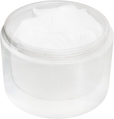 Cosmetic cream jar white mockup isolated on transparent background png