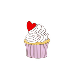 cupcake with heart 
