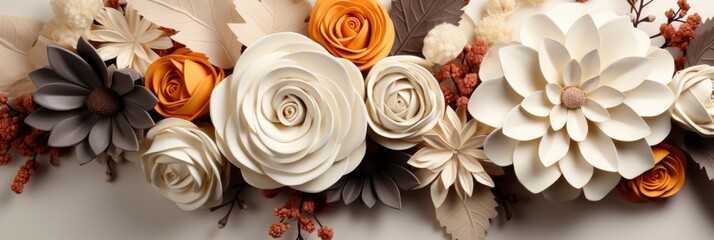 Natural Dried Flower Wallpaper Pattern, Banner Image For Website, Background, Desktop Wallpaper