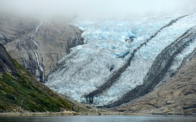 the sermeq glacier at the end of the tasermuit fjord on a  summer day near nanortalik, in southern greenland © Nina