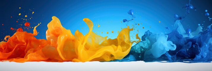 Oil Acrylic Smear Brushstroke Blot Abstract, Banner Image For Website, Background, Desktop Wallpaper - obrazy, fototapety, plakaty