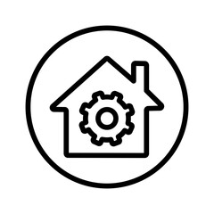 Black line icon for Home development