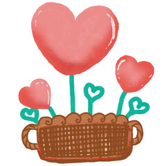 Heart  in the basket