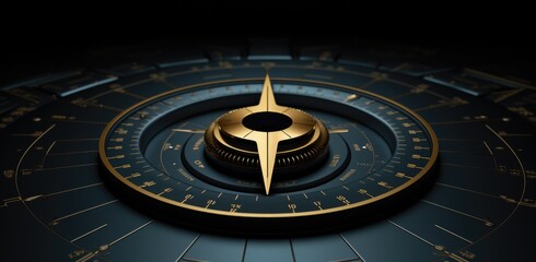 a digital yellow arrow is in the center of an image on a black background