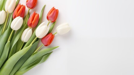 Obraz premium Background of love full of flowers and petals, copy space