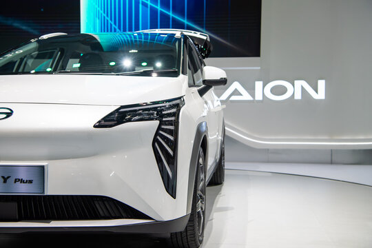 BANGKOK - NOVEMBER 29: AION Y Plus EV car on display at The 40th Thailand International Motor Expo 2023 on November, 2023 in Nonthaburi, Thailand.