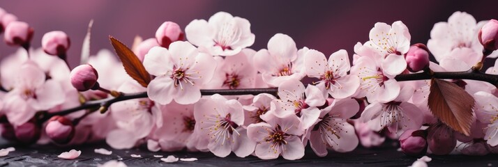 Cherry Blossom Pink Sakura Spring Flowers, Banner Image For Website, Background, Desktop Wallpaper