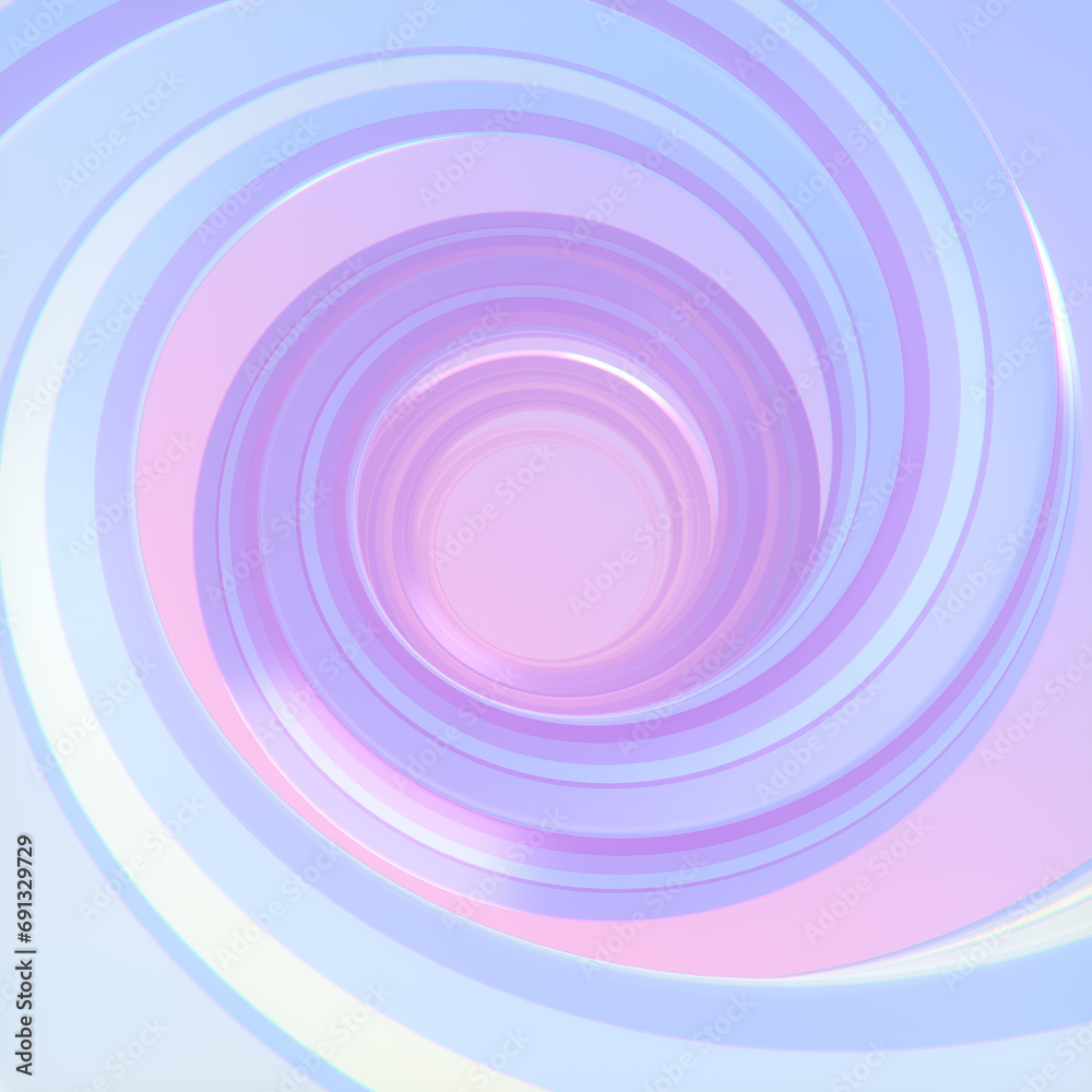 Poster A spiral pattern with a combination of blue, pink and purple colors. 3d rendering digital illustration