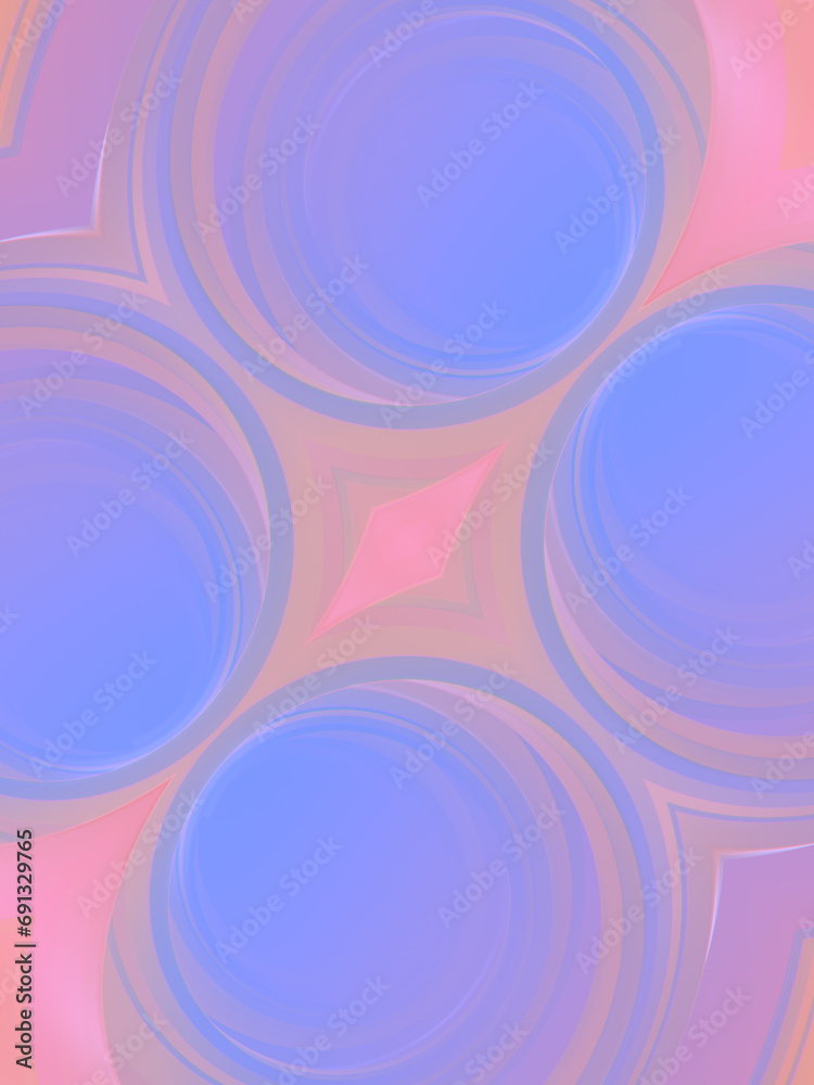 Poster bright and colorful abstract composition with a predominantly blue background. 3d rendering digital 