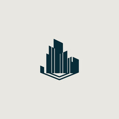 Vector image of a logo that symbolically uses real estate