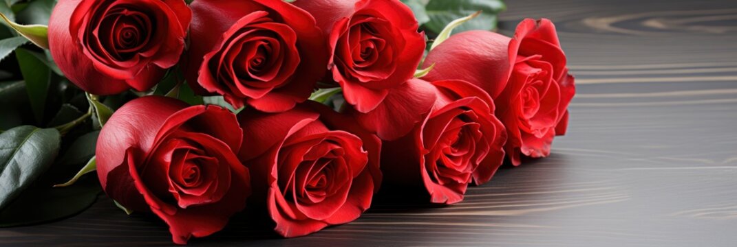Bouquet Red Roses Hearts On White, Banner Image For Website, Background, Desktop Wallpaper